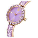 Matrix bangle watch Swiss Made, Crystal bracelet, Purple, Champagne gold-tone finish
